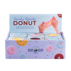 Discovery Zone Squishy Donut CDU 12pcs/4 Assorted 7x3.5x7cm