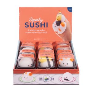Discovery Zone Squishy Sushi CDU 24pcs/3 Assorted 5x4x4cm