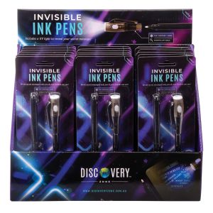 Discovery Zone Invisible Ink Pens with light (Set of 2/18 Disp) Black 21.6x8.5x2cm