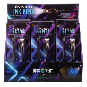 Discovery Zone Invisible Ink Pens with Light 2pcs Set CDU 18pcs Black 8.5x2x21.6cm