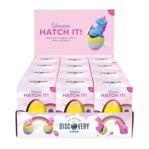 Discovery Zone Hatch It Unicorn Fantasy Large CDU 12pcs/3 Assorted (New Item Code) 13.2x9.6x8.4cm