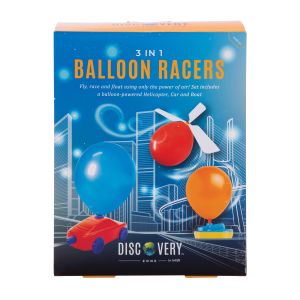 DISCOVERY ZONE by IS GIFT 3 In 1 Balloon Racers Multi-Coloured 18x6x23cm