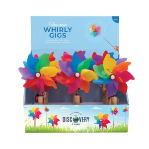 Discovery Zone Telescopic Whirly Gigs​ CDU/12pcs (New Item Code) Multi-Coloured 15x4x27cm