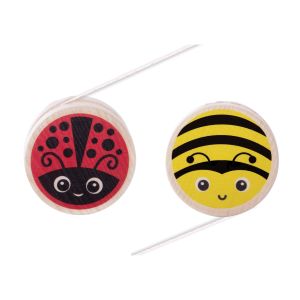 Discovery Zone Wooden Yo-Yo - Garden Friends CDU 12pcs/2 Assorted 5.5x5.5x3.1cm