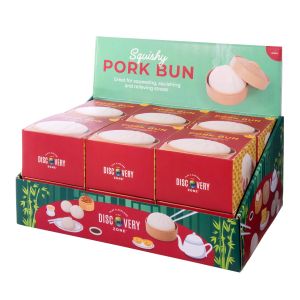 Discovery Zone Squishy Pork Bun  CDU 12pcs Cream 10x10x6cm