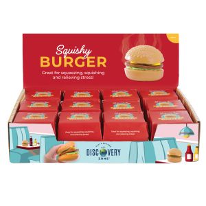 Discovery Zone Squishy Burger CDU 12pcs Multi-Coloured 7.5x7.5x7cm
