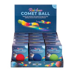 Discovery Zone Rainbow Comet Ball CDU 12pcs/3 Assorted 7x90cm