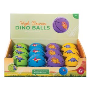Discovery Zone High Bounce Dino Ball CDU 12pcs/3 Assorted 6x6x6cm