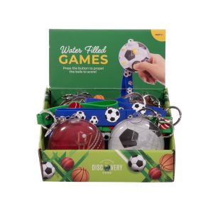 Discovery Zone Water Filled Games Keychain - Sport CDU 12pcs/3 Assorted 7.3x1.5x7.3cm
