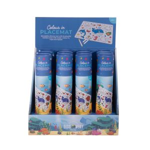 Discovery Zone Colour In Placemat- Sealife CDU 12pcs Multi-Coloured 35x25x0.1cm