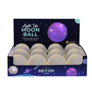 Discovery Zone Light Up Moon Ball CDU 12pcs Grey 7x7x7cm