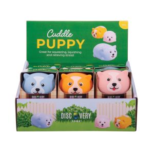 Discovery Zone Cuddle Puppy CDU 12pcs/3 Assorted 8x6x4.5cm