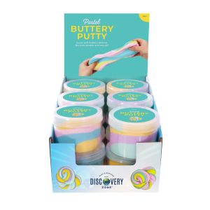 Discovery Zone Pastel Buttery Putty CDU 12pcs/2 Assorted 8x8x6cm