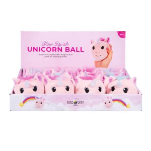 Discovery Zone Slow Squish Ball - Unicorn CDU 12pcs Pink 9x10x10cm