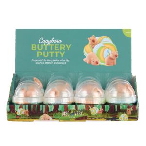 Discovery Zone Buttery Putty - Capybara CDU 12pcs/3 Assorted 7.5x7.5x11cm