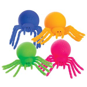 Discovery Zone Squish-A-Spider Neon CDU 24pcs/4 Assorted 13.5x10x5.8cm