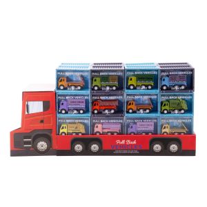 Discovery Zone Pull Back Container Vehicles - Trucks CDU 24pcs/Assorted 6.9x3.2x6cm