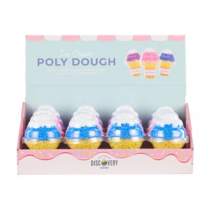 Discovery Zone Ice Cream Poly Dough CDU 12pcs/3 Assorted 7x7x10cm