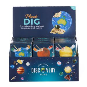 Discovery Zone Planet Dig - Small CDU 18pcs/8 Assorted 9.5x9.5x13.5cm