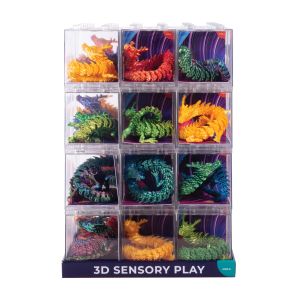 Discovery Zone 3D Sensory Dragon CDU 36pcs/6 Assorted 18.5x6.5x3cm