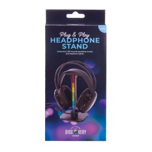 Discovery Zone LED Headphone Stand Black 11x10x19.5cm