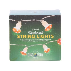 Discovery Zone Illuminate String Lights-Toadstools Red & White 335x3x3cm