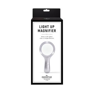 The Executive Collection Light Up LED Magnifier Black & Silver 18.7x2x9cm
