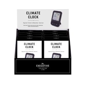 The Executive Collection Climate Clock - Digital Weather Station (8 Disp) Black 12x8.2x1.9cm