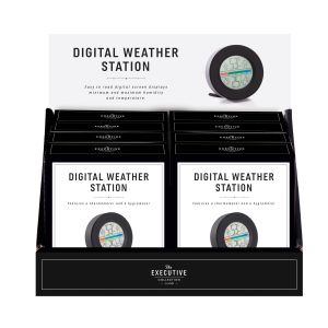 The Executive Collection Digital Weather Station (8Disp) Black 8X2.2X8cm