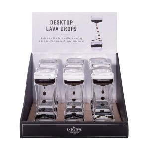 The Executive Collection Desktop Lava Drops (12 Disp) Black & White 14.5x5.5x3.4cm
