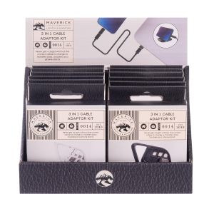 Maverick Multi-Function 3 in 1 Cable Adaptor Kit CDU 12pcs/2 Assorted 7.8x1x6.2cm