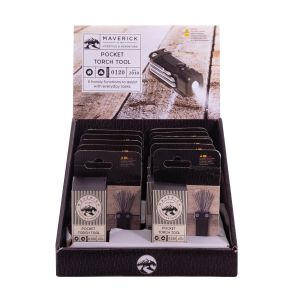 Maverick 8-in-1 Pocket Torch Tool CDU 12pcs Black 3.3x2.8x8.2cm