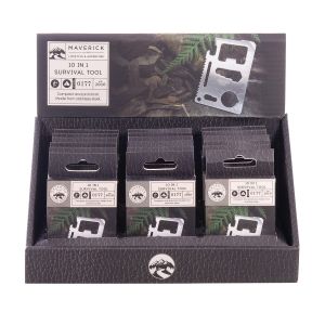 Maverick 10 in 1 Survival Tool CDU 18pcs Silver 9.5x6x2.2cm