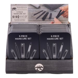 Maverick Manicure Set (5pc Set) Black 8.5x2.2x11.5cm
