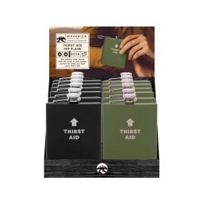 Maverick Thirst Aid Hip Flask (2Asst/12Disp) Assorted 10x10x12cm