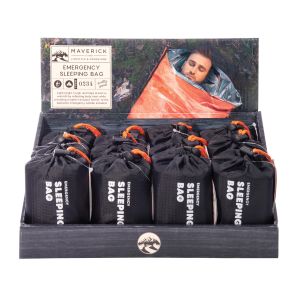 Maverick Emergency Sleeping Bag (12 Disp) Black 12x7x7cm