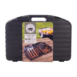 Maverick BBQ Tool Kit 18pc in Hard Shell Case Black 44x7x30cm