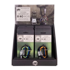Maverick Locking Carabiner Set of 5 CDU 12pcs Black 13.7x8.5x2cm