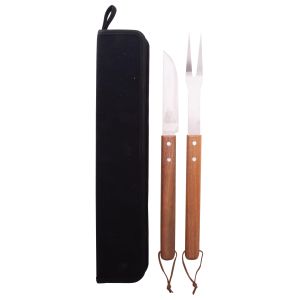 Maverick BBQ Carving Set 2pcs Natural - Knife: 40.5cm Fork: 44cm Bag: 47.5x9.5x3.5cm