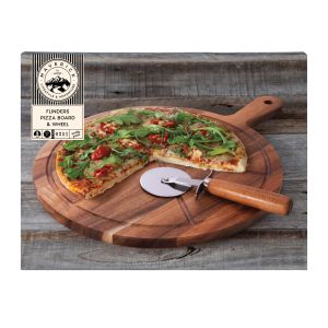 Maverick Flinders Pizza Board & Wheel 2pce 44x33x1.5cm