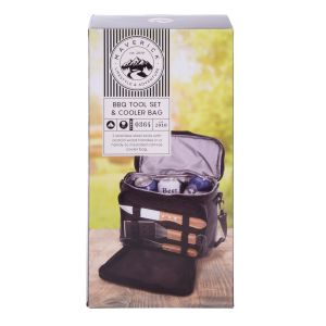 Maverick Insulated Cooler Bag with 3pcs BBQ Tools Natural 26x15x21cm