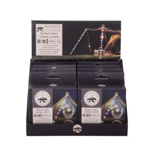 Maverick Retractable String Lights - Rainbow CDU 8pcs Green 11.2x4.8x11.2cm