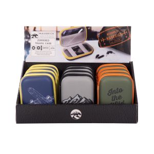 Maverick Zipper Travel Case CDU 12pcs/3 Assorted 8.5x5x12cm