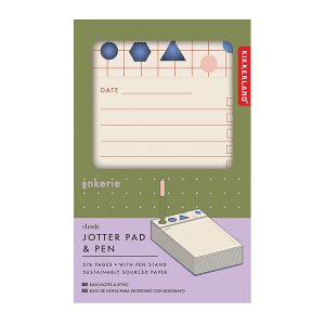 Kikkerland Inkerie Desk Jotter Pad & Pen Multi-Coloured 11x7x18