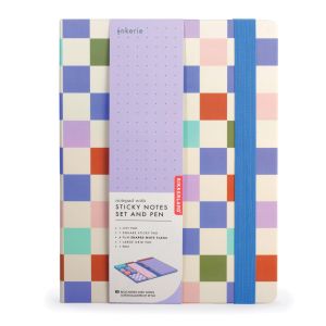 Kikkerland Inkerie Notepad with Sticky Notes and Pen Multi-Coloured 20x2x26cm