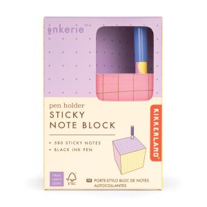 Kikkerland Inkerie Pen Holder Sticky Note Block Multi-Coloured 11x7x18