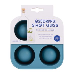 Quirky Kitchen ICE - Quadruple Shot Glass Mould Blue 12.5x12.5x6.5cm