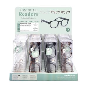 isGift Essential Reading Glasses (24 Disp/4 Asst) Assorted 15.5x6.5x3.2cm