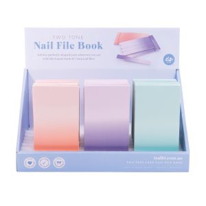 isGift Two Tone Long Nail File Book (3 Asst/24 Disp) Assorted 12.8x6.7X0.5cm