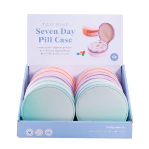 isGift Two Tone Seven Day Pill Case CDU 12pcs/3 Assorted 10x10x4cm